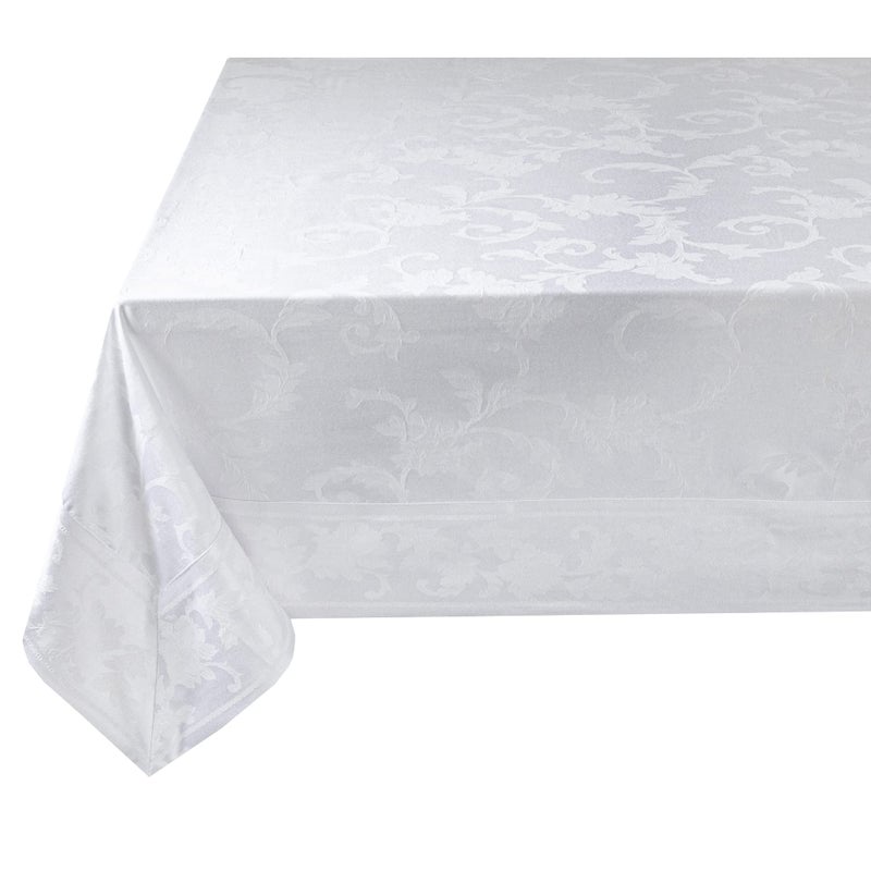 Benson Mills Harmony Scroll Woven Damask Fabric Tablecloth, Everyday, Parties, Special Occasions, Weddings and Holiday Table Cloth (60" X 84" Rectangular, White) - Image 5